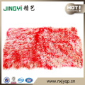 Wholesale Curly multi-colors Mongolian lamb fur Sheepskin Plate Red With Snow Tops